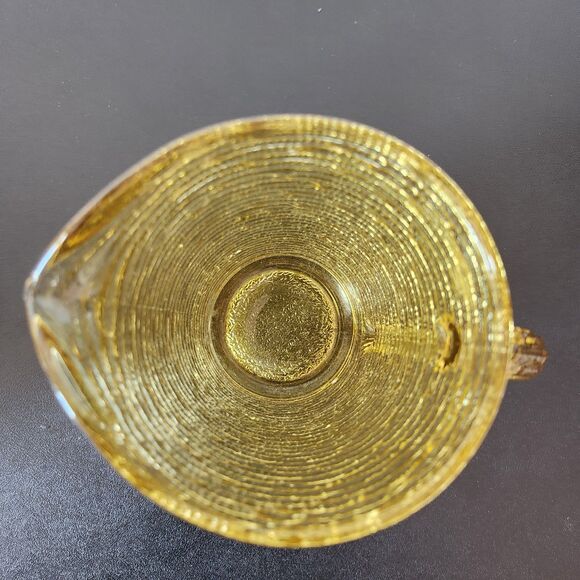 Vintage Anchor Hocking Soreno Amber Juice Pitcher 7" Ribbed MCM Textured Glass - Picture 3 of 7